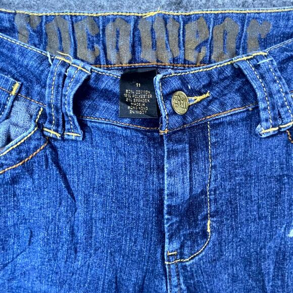 Vintage Rocawear Bootcut Jeans Womens 11 Blue Denim Y2K Logo Embroidered - Picture 5 of 11